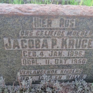 KRUGER Jacoba P. 1896-1950
