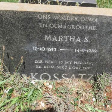 KOSSATZ Martha S. 1913-1989