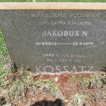 KOSSATZ Jakobus N. 1902-1977