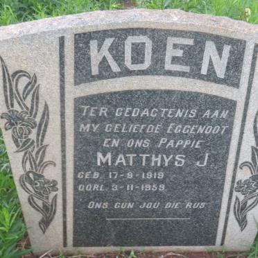 KOEN Matthys J. 1919-1959