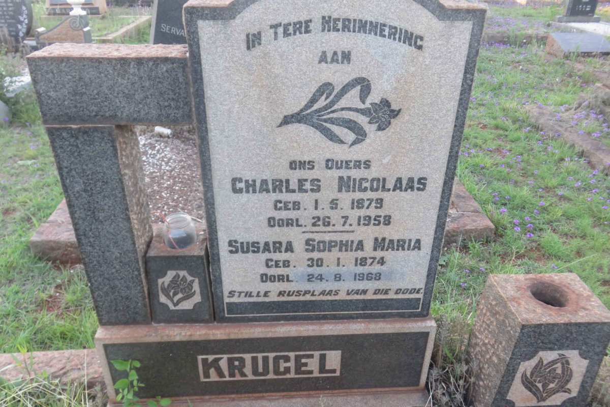 KRUGEL Charles Nicolaas 1879-1958 & Susara Sophia Maria 1874-1968