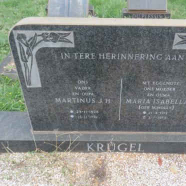 KRUGEL Martinus J.H. 1898-1992 &amp; Maria Isabella SCHOLLY 1911-1979
