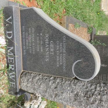 MERWE Gert Johannes, v.d. 1949-2008