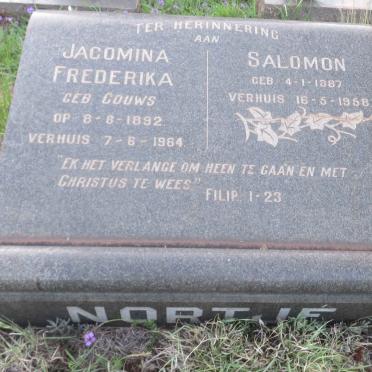 NORTJE Salomon 1887-1958 &amp; Jacomina Frederika GOUWS 1892-1964