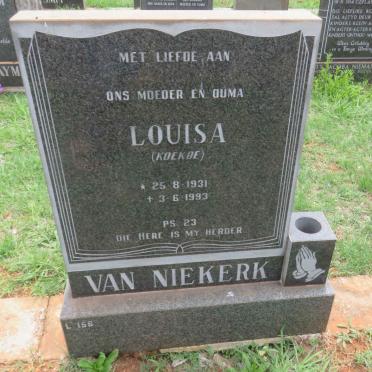 NIEKERK Louisa, van 1931-1993