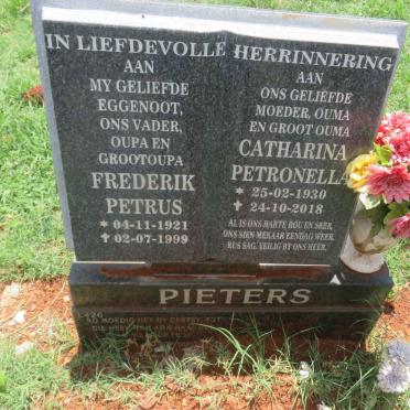 PIETERS Frederik Petrus 1921-1999 &amp; Catharina Petronella 1930-2018