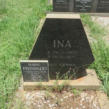 PRINSLOO Maria Catharina nee BEYERS 1915-2003 :: PRINSLOO Ina 1935-1977