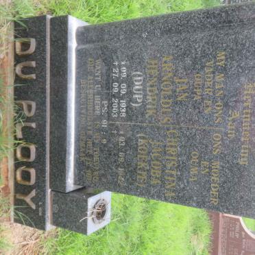 PLOOY Jan Arnoldus Hendrik, du 1938-2003 &amp; Christina Jacoba 1942-