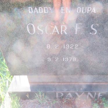 PAYNE Oscar F.S. 1922-1978