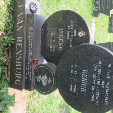 RENSBURG Renier, J.v. 1940-1993 & Driekie 1936-2012