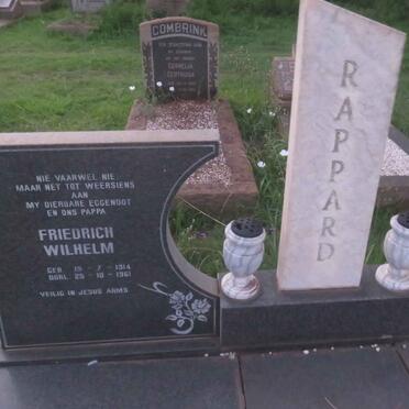 RAPPARD Friedrich Wilhelm 1914-1961 &amp; Aletta Susara Dorothea CRONJE nee POTGIETER 1919-1996