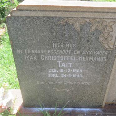 TAIT Isak Christoffel Hermanus 1888-1943 &amp; Fransina Christina VERMAAK  1888-1962