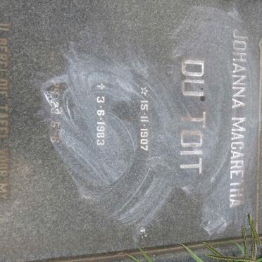 TOIT Johanna Margaretha, du 1907-1983