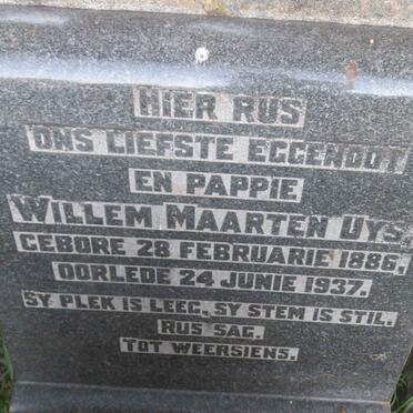 UYS Willem Maarten 1886-1937 & Rachel Jacoba PRINSLOO 1899-1939 _1