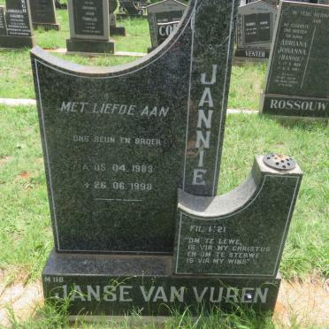VUREN Jannie, Janse van 1983-1998