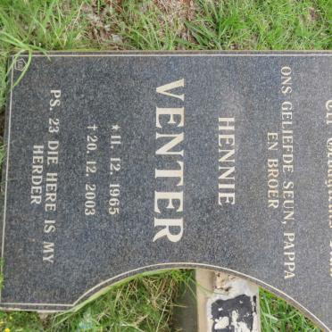 VENTER Hennie 1965-2003