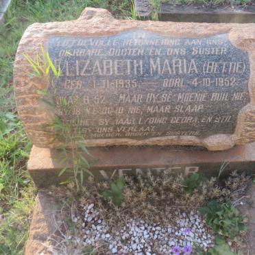VENTER Elizabeth Maria 1935-1952