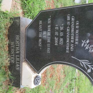 WEBSTER Bertha Lilian 1922-2004