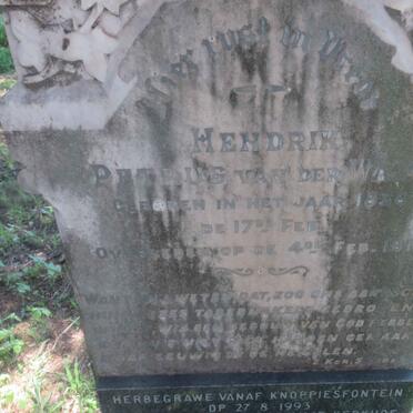 WALT Hendrik Petrus, van der 1836-1911