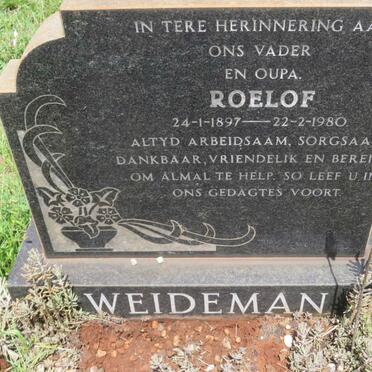 WEIDEMAN Roelof 1897-1980