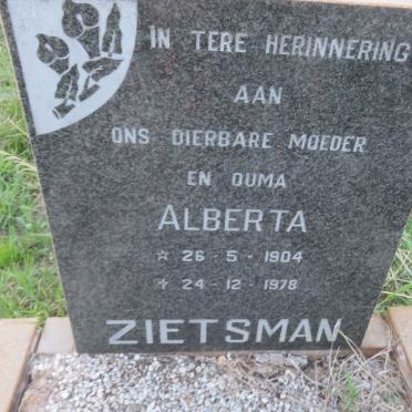 ZIETSMAN Alberta 1904-1978