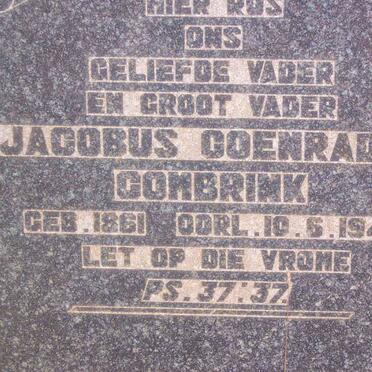 COMBRINK Jacobus Coenradus 1861-1947