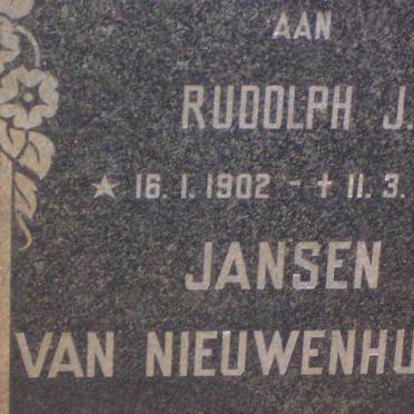 NIEUWENHUIZEN Rudolph J., Jansen van 1902-1955