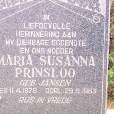 PRINSLOO Jan Edmond 1874-1965 &amp; Maria Susanna JANSEN 1879-1963