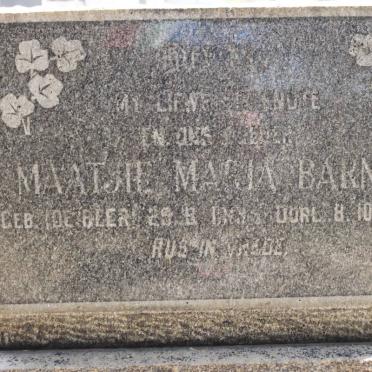 BARNES Maatjie Maria geb DE BEER ?-1968