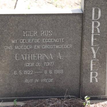 DREYER Catherina A. geb DU TOIT 1922-1968
