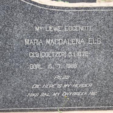 ELS Maria Magdalena nee COETZER 1878-1966