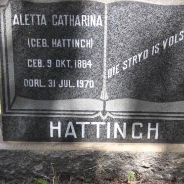 HATTINGH Aletta Catharina nee HATTINGH 1884-1970