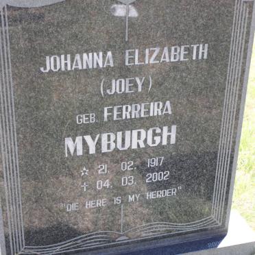 MYBURGH Johanna Elizabeth geb FERREIRA 1917-2002