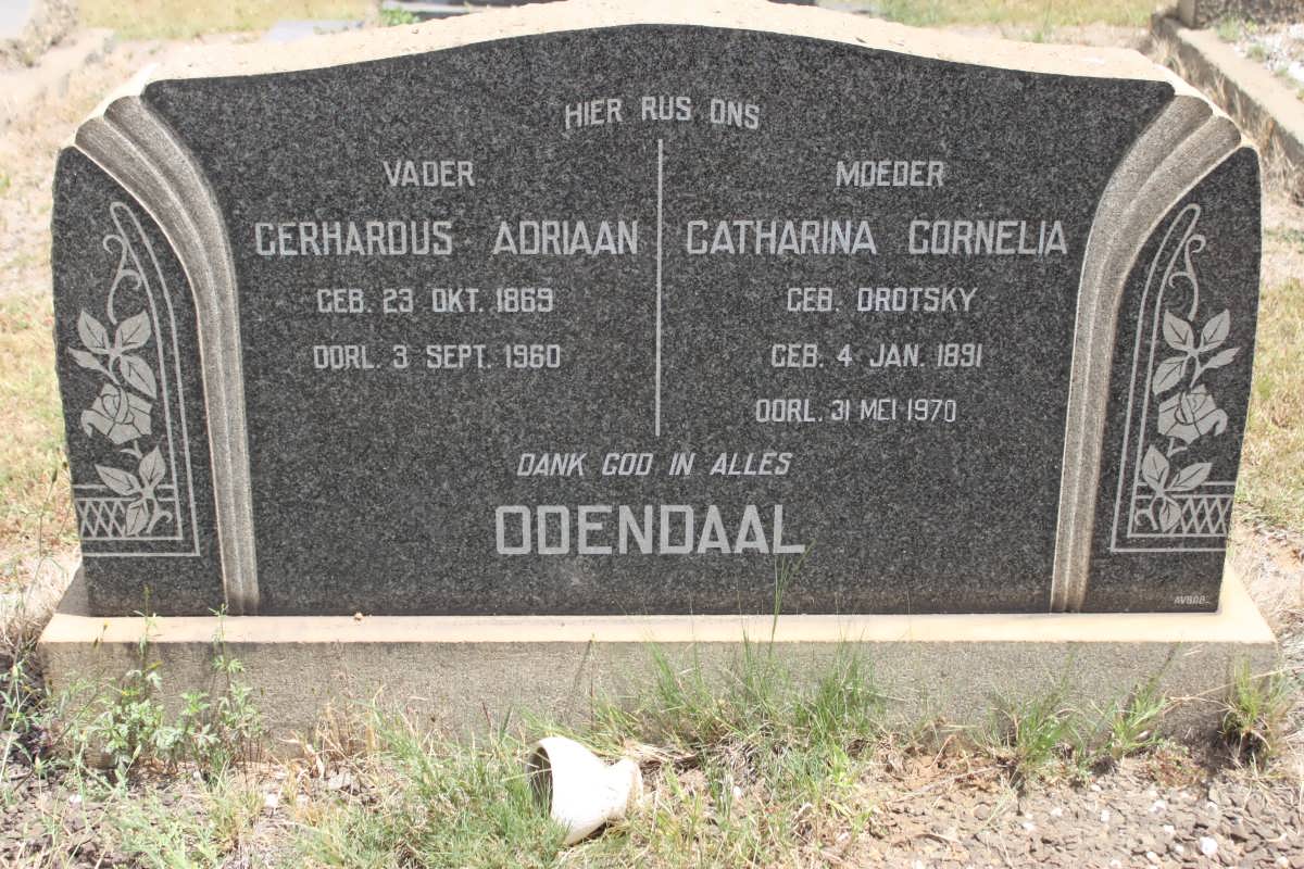ODENDAAL Gerhardus Adriaan 1869-1960 & Catharina Cornelia DROTSKY 1891-1970