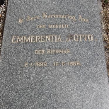 OTTO Emmerentia J. geb BIERMAN 1888-1966