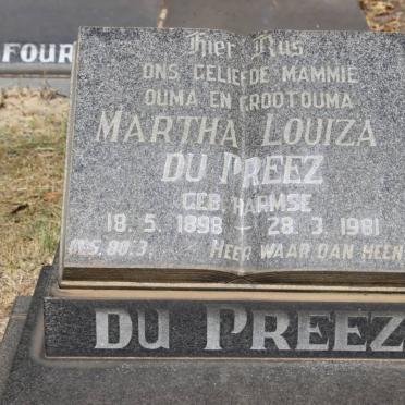 PREEZ Martha Louiza, du 1898-1901