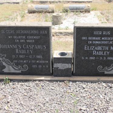 RADLEY Johannes Casparus 1907-1965 &amp; Elizabeth M.M. 1912-1992
