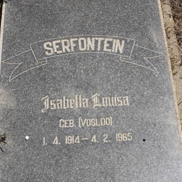 SERFONTEIN Isabella Louisa geb VOSLOO  1914-1965