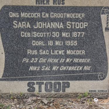 STOOP Sara Johanna nee SCOTT 1877-1955