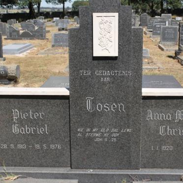 TOSEN Pieter Gabriel 1913-1976 &amp; Anna Magrietha Christina 1920-