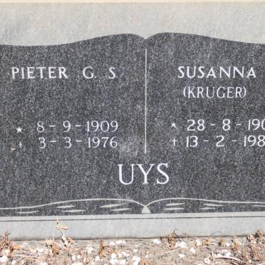 UYS Pieter G.S. 1909-1976 &amp; Susanna S. KRUGER 1908-1989