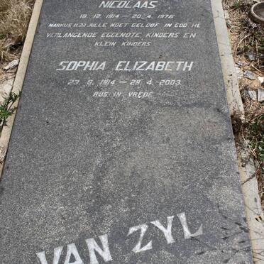 ZYL Johannes Jacobus Nicolaas, van 1914-1976 &amp; Sophia Elizabeth 1914-2003