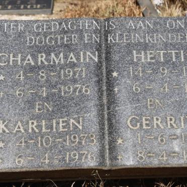 ? Charmain 1971-1976 :: ? Karlien 1973-1976 :: ? Hettie 1950-1976 :: ? Gerrit 1970-1976