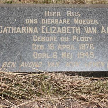 AARDT Catharina Elizabeth, van geb DU PLOOY 1876-1949