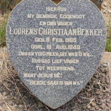 BEKKER Lourens Christiaan 1885-1940