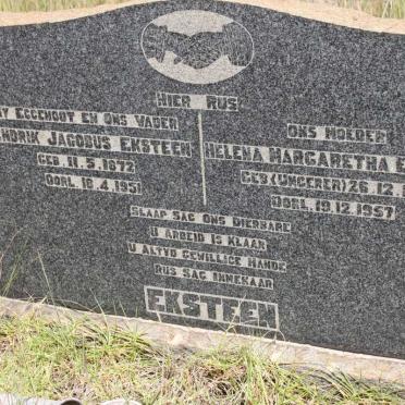 EKSTEEN Hendrik Jacobus 1872-1951 &amp; Helena Margaretha UNGERER 1879-1957