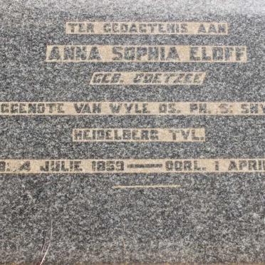 ELOFF Anna Sophia nee COETZEE 1859-1943