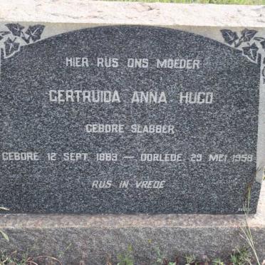 HUGO Gertruida Anna nee SLABBER 1883-1958