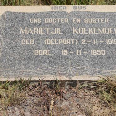KOEKEMOER Marietjie nee DELPORT 1919-1950