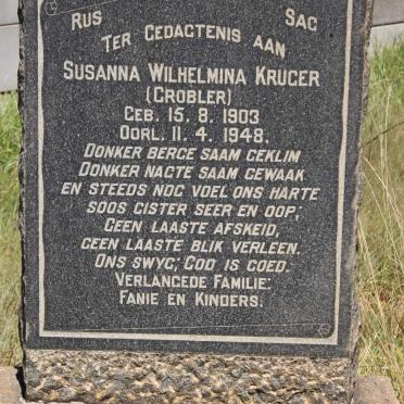 KRUGER Susanna Wilhelmina nee GROBLER 1903-1948
